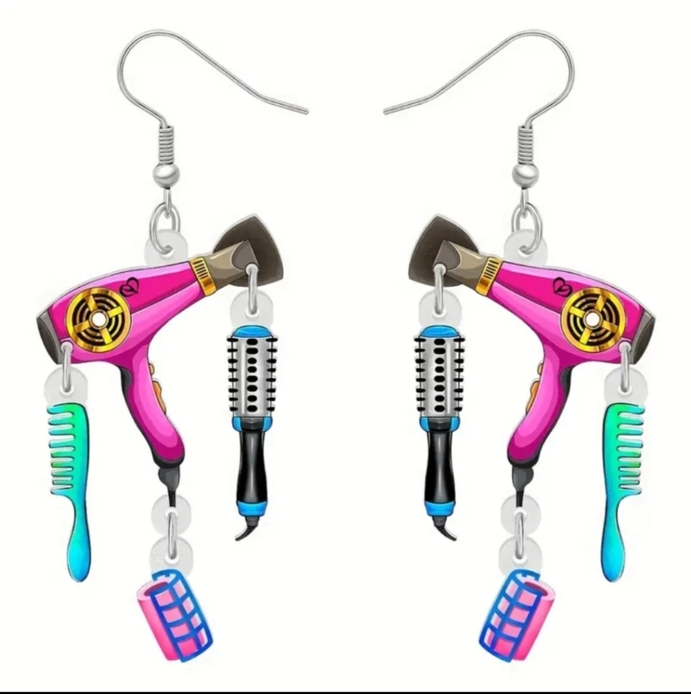 Colorful Hair Dryer Earrings